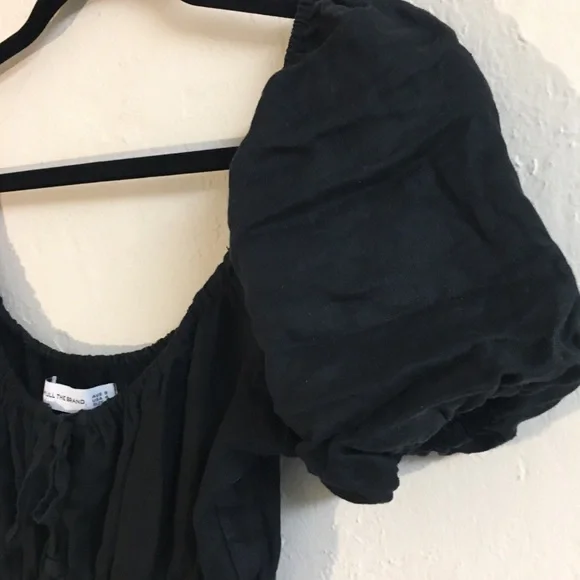 Faithful The Brand 100% Linen Midi Dress 4 Black Spring Festival Party B… - Picture 5 of 11